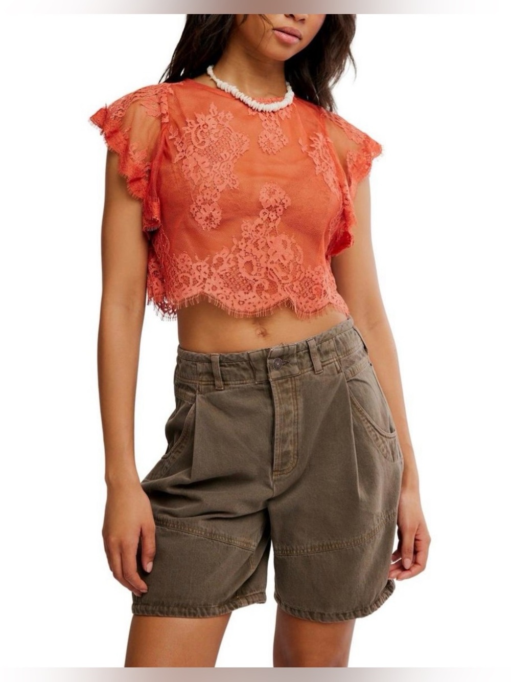 Lunar Ash Lace Top NWOT sunset